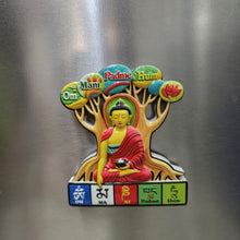 Lord Buddha ( Om Mani Padme Hum ) Marble Stone Fridge & Almirah Magnet – Stylish & Artistic Decorative Magnet for Home & Office, (pack of 1)