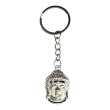 Tibetan buddha face keyring, Color-Silver, Material-Metal, keychain for gifting, keyring with anti rust (pack of 1)