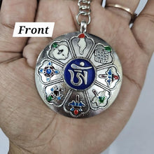 Tibetan Dhammchakr keyring, Color-Silver, Material-Metal, keychain for gifting, keyring with anti rust (pack of 1)