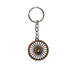 Dhamm Chakra Keyring, Material- Metal with anti rust, keychain for gifting, (pack of 1)