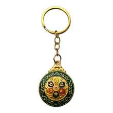 Tibetan Golden Dhamm Chakra Keyring, keychain for gifting (pack of 1)