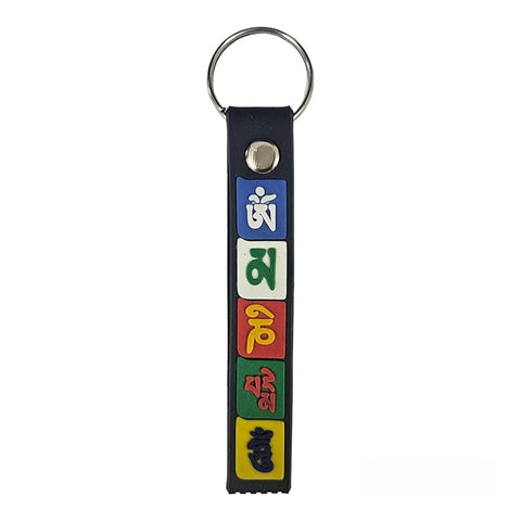 TIBETAN (Om mani padme hum) RUBBER  KEYRING & KEYCHAIN FOR MEN & WOMEN