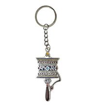 Tibetan Prayer Wheel Keyring, Color-Silver, Material-Metal, keychain for gifting, keyring with anti rust (pack of 1)