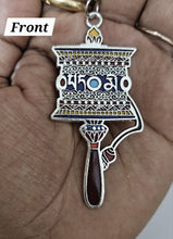 Tibetan Prayer Wheel Keyring, Color-Silver, Material-Metal, keychain for gifting, keyring with anti rust (pack of 1)
