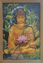 Lord Buddha Wall Painting for Living Room | Wall Decor | Bedroom | Pooja Room | Office | Hotel (Large Framed - 48.3 X 33.3 cm)