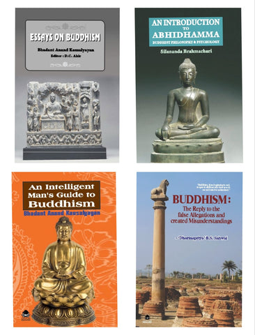 ESSAYS ON BUDDHISM + AN INTRODUCTION TO ABHIDHAMMA + AN INTELLIGENT MAN'S GUIDE TO BUDDHISM + BUDDHISM : THE REPLY TO THE FALSE ALLEGATIONS AND CREATED MISUNDERSTANDINGS ( COMBO OF 4 BOOKS )