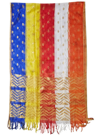 PANCHSHEEL COLOUR STOLES/DUPPATA (PATKA), FOR MEN & WOMEN, FABRIC: NET, SIZE-L-210 CM x W-67 CM, FOR HONOURING, RAILIES, MEETINGS, MAHASABHA, BUDDH PURNIMA ETC. ( PACK OF 1 )