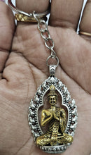Tibetan Lord Buddha keyring, Color-Silver & Golden, Material-Metal & Brass, keychain for gifting, keyring with anti rust (pack of 1)