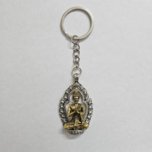 Tibetan Lord Buddha keyring, Color-Silver & Golden, Material-Metal & Brass, keychain for gifting, keyring with anti rust (pack of 1)