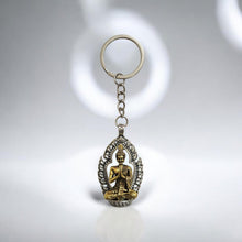 Tibetan Lord Buddha keyring, Color-Silver & Golden, Material-Metal & Brass, keychain for gifting, keyring with anti rust (pack of 1)