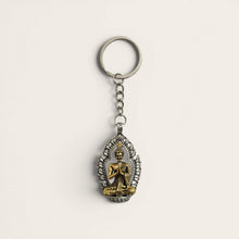 Tibetan Lord Buddha keyring, Color-Silver & Golden, Material-Metal & Brass, keychain for gifting, keyring with anti rust (pack of 1)
