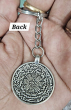 Tibetan Dhammchakr keyring, Shape- Round, Color-Silver, Material-Metal, keychain for gifting, keyring with anti rust (pack of 1)